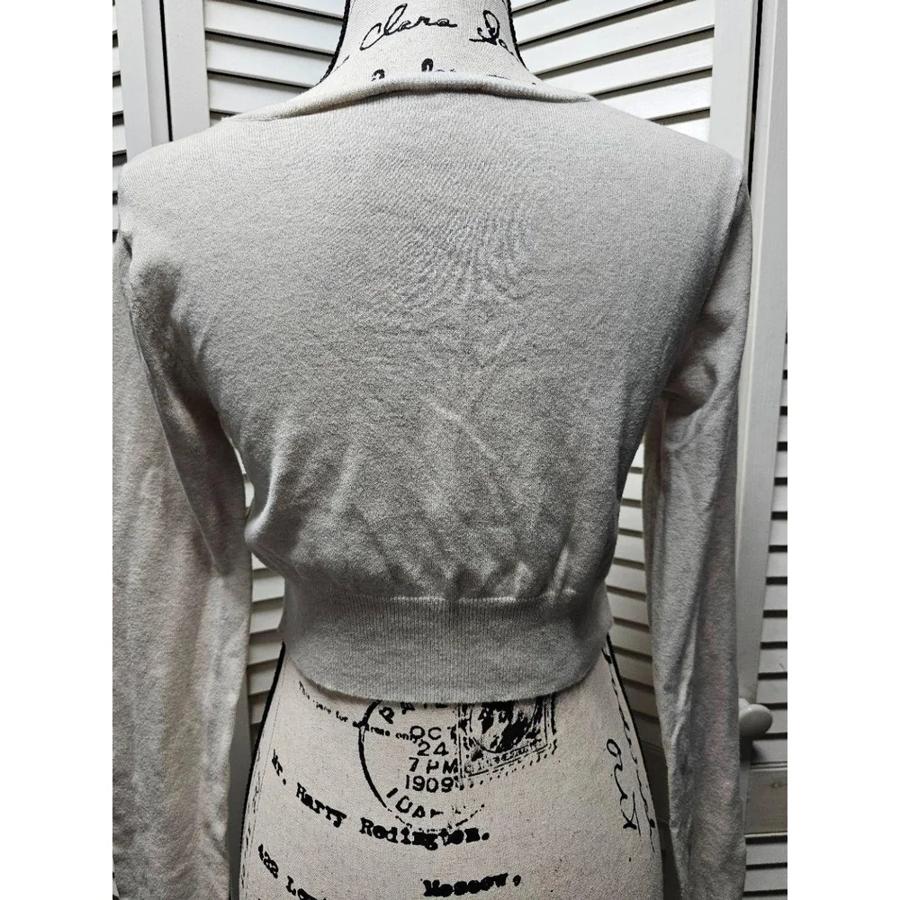 HURLEY Grey Long‎ Sleeve Top Grey Scoop Neck Crop Sweater Womens Small